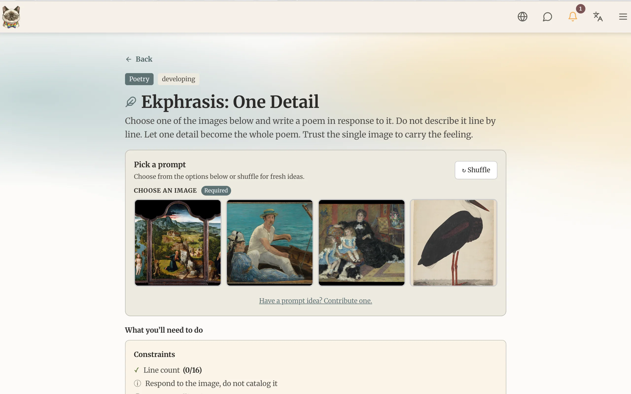 The exercise library with genre-specific exercises